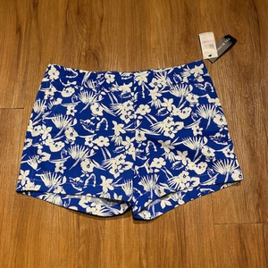 Land‎ ‘n Sea Shorts Women's Size 6 Blue & White Floral Print Cotton/Spandex